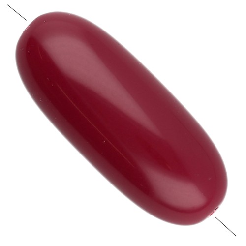 34x14 mm olive bead in opaque resin - Burgundy x1