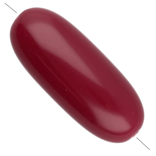 34x14 mm olive bead in opaque resin - Burgundy x1