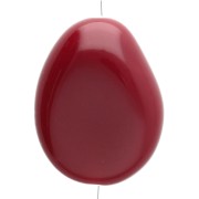 Flat irregular bead 22x17 mm in opaque resin - Burgundy x1