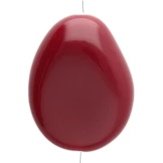 Flat irregular bead 22x17 mm in opaque resin - Burgundy x1