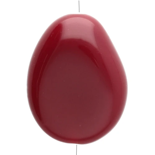 Flat irregular bead 22x17 mm in opaque resin - Burgundy x1