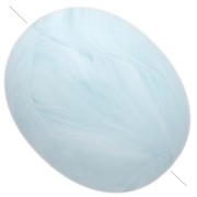 21x17 mm olive-colored opaque resin bead - Baby blue marbled x1