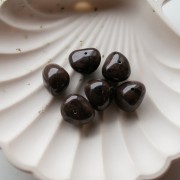 Opaque resin nugget beads, 12x15 mm - Marbled chocolate, 6-pack