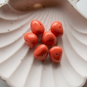 Opaque resin nugget beads, 12x15 mm - Coral Pink (6-pack)