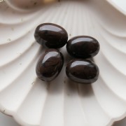 21x15 mm olive-colored opaque resin bead - Marbled chocolate x1