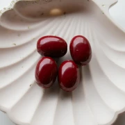 21x15 mm olive-colored opaque resin bead - Burgundy x1