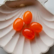 21x15 mm olive-colored bead made of translucent resin - Neon orange marbled x1