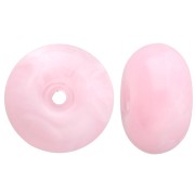 Rondelle beads 12x7 mm in translucent resin - Light pink marbled x6