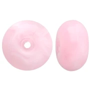 Rondelle beads 12x7 mm in translucent resin - Light pink marbled x6