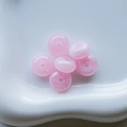 Rondelle beads 12x7 mm in translucent resin - Light pink marbled x6