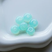 Rondelle beads 12x7 mm in translucent resin - Water green x6