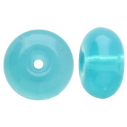 Caribbean blue - Rondelle beads 12x7 mm in translucent resin - Caribbean Blue x6 Rondelle beads 12x7 mm in translucent resin - Caribbean Blue x6