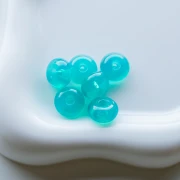 Rondelle beads 12x7 mm in translucent resin - Caribbean Blue x6