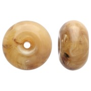 Amber - Rondelle beads 12x7 mm in translucent resin - Light marbled amber x6 Rondelle beads 12x7 mm in translucent resin - Light marbled amber x6