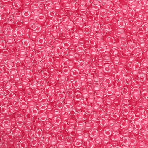Miyuki 15/0 Seed beads 208 - Carnation Pink Lined Crystal x8g