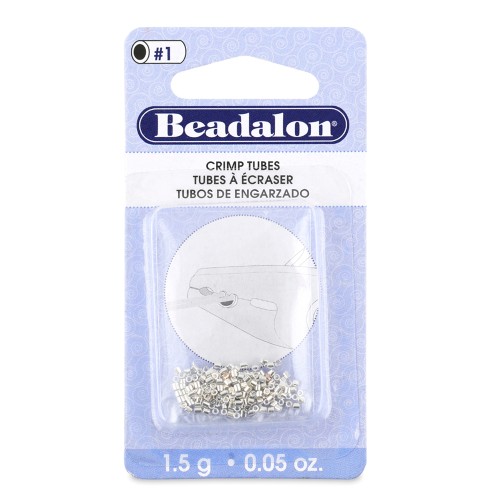 Crimp beads 1.2x1 mm - Beadalon - Silver-Plated x160