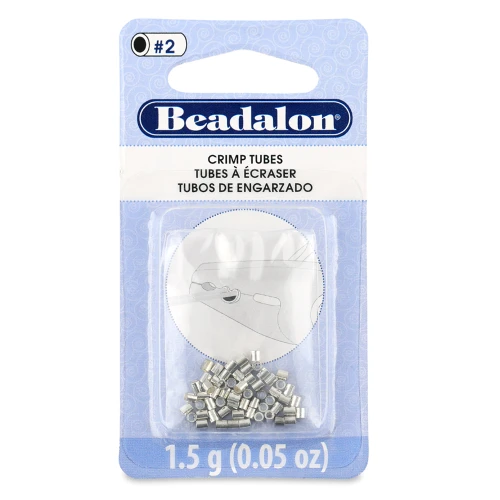 Crimp beads, 2x1.8 mm - Beadalon - Silver-Plated x46