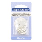 5x2.7 mm Crimp beads for 1 mm Elastic Cord - Silver-Plated x40