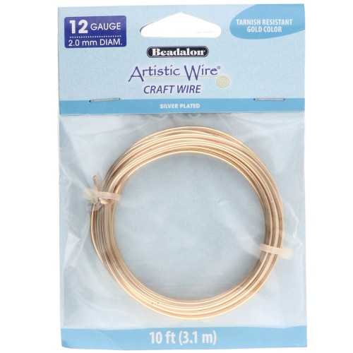 Artistic Wire Copper Wire 2.1 mm - Gold-Plated Silver, Tarnish-Resistant x 3.1 m