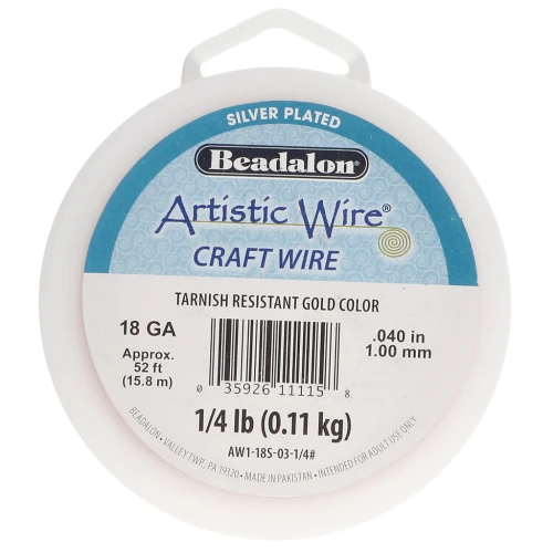 Artistic Wire 1 mm Copper Wire - Gold-Plated Silver, Tarnish-Resistant x15.8m
