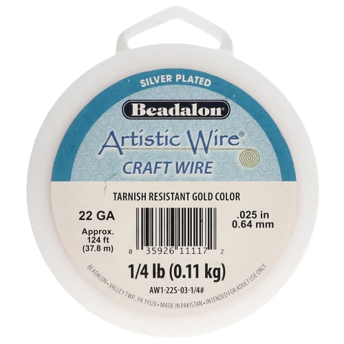 Artistic Wire Copper Wire 0.64 mm - Tarnish-Resistant Gold-Plated Silver x37.8m