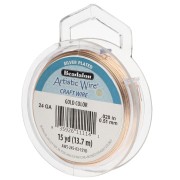 Artistic Wire Copper Wire 0.51 mm - Tarnish-Resistant Gold-Plated Silver x 13.7 m