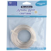 2.6 mm Round Copper Wire by Artistic Wire - Tarnish-Resistant Silver-Plated x7.6 m