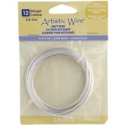 2.1 mm Round Copper Wire by Artistic Wire - Tarnish-Resistant Silver-Plated x 3.1 m