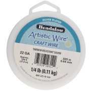 0.64 mm Round Copper Wire by Artistic Wire - Tarnish-Resistant Silver-Plated x 37.8 m