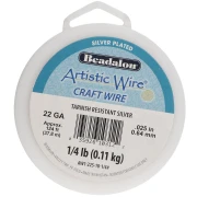 0.64 mm Round Copper Wire by Artistic Wire - Tarnish-Resistant Silver-Plated x 37.8 m
