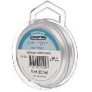 0.51 mm Round Copper Wire, Artistic Wire, Tarnish-Resistant - Silver-Plated, 13.7 m