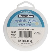 0.41 mm Round Copper Wire, Artistic Wire, Tarnish-Resistant - Silver-Plated x 94.7 m