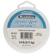 0.41 mm Round Copper Wire, Artistic Wire, Tarnish-Resistant - Silver-Plated x 94.7 m