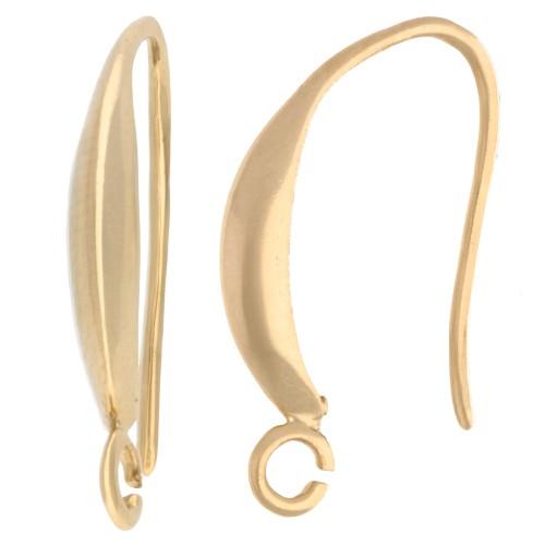 Design ear hooks 18 mm - 3-micron gold-plated x2