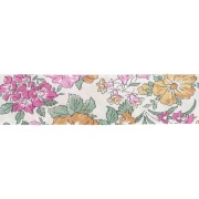 White - Liberty Fabric Bias Tape - Clare Rich - White - Pink - Green x 1 m Liberty Fabric Bias Tape - Clare Rich - White - Pink - Green x 1 m