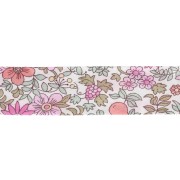 White - Liberty Fabric Bias Tape - Fruit Punch - White - Pink - Pastel Green x 1 m Liberty Fabric Bias Tape - Fruit Punch - White - Pink - Pastel Green x 1 m
