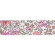 Liberty Fabric Bias Tape - Fruit Punch - White - Pink - Pastel Green x 1 m