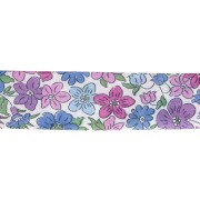 Liberty Fabric Bias Tape - Organic - White - Purple - Blue x 1 m