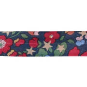 Liberty Fabric Bias Tape - Christmas Betsy - Midnight Blue - Red - Gold x 1 m