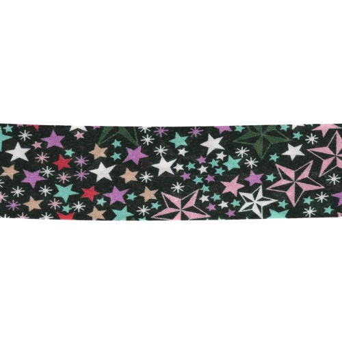 Liberty Fabric Bias Tape - Adelajda - Black - Multicolored x 1 m
