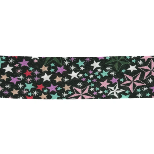Liberty Fabric Bias Tape - Adelajda - Black - Multicolored x 1 m
