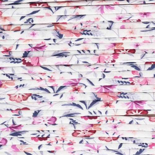 Liberty Fabric Cord - White - Old Mauve - Red x 1 m