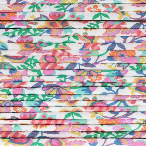 Liberty Fabric Cord - Phoebe - Green - Orange - Pink x 1 m