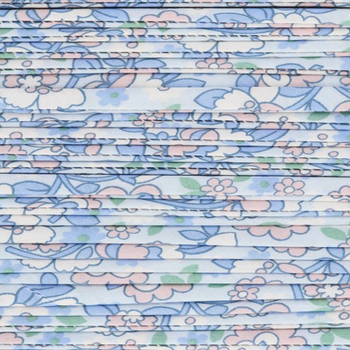 Liberty Print Fabric Cord - Wide - Multi Blue - Nude - White x 1 m