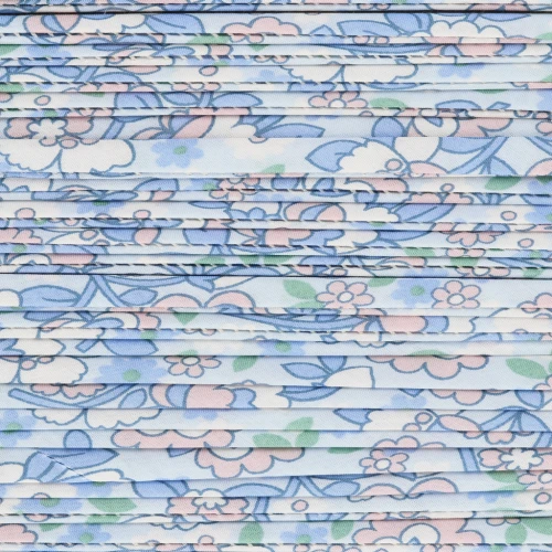 Liberty Print Fabric Cord - Wide - Multi Blue - Nude - White x 1 m