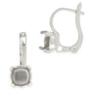 Cabochon Leverback earrings 1028/1088 6mm Silver-colored x2