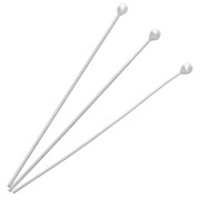Ball-head nails, 50 x 0.8 mm—nail head 2.5 mm—925 Sterling Silver, 5|raw }}