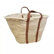 Basket in palm and leather handles 36x57 cm Natural x1