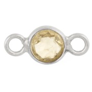 Citrine - 4.5 mm Faceted Round Spacer with Gemstone - 925 Sterling Silver - Citrine x1 4.5 mm Faceted Round Spacer with Gemstone - 925 Sterling Silver - Citrine x1