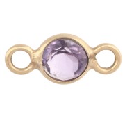 24 Carats gold - 4.5 mm Faceted Round Gemstone Spacer - 925 Sterling Silver Plated with Fine gold - Amethyst 4.5 mm Faceted Round Gemstone Spacer - 925 Sterling Silver Plated with Fine gold - Amethyst